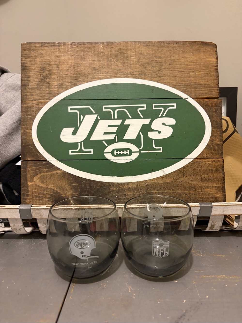 NFL New York Jets Green and Tan Logo Pillow and Bucket Hat Set Bundle